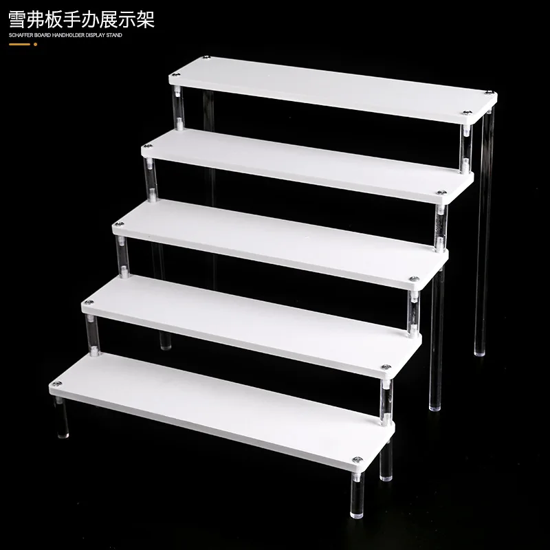 

20/30/40/50cm White Acrylic Blind box storage display shelf Model Doll Doll Doll display stand Chevron display stand 1-5 layers