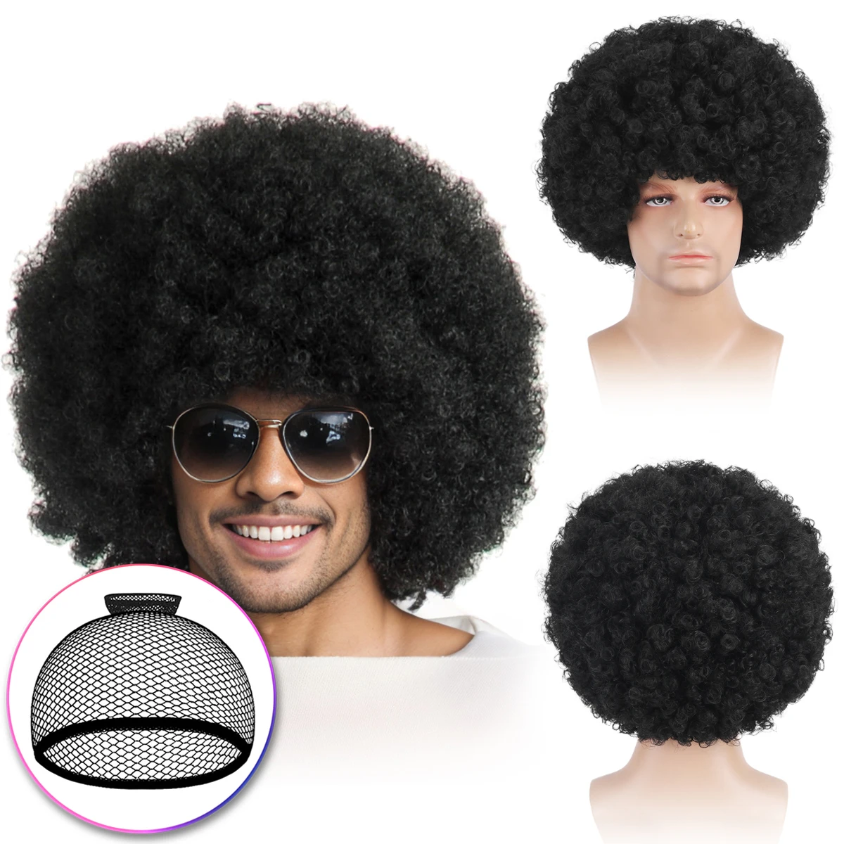 12-дюймовый Короткий Рулонный Мужской Синтетический Парик В Стиле Хип-хоп