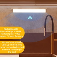 led night motion sensor wireless usb rechargeable light 15 30cm bedroom wardrobe kitchen lamp lighting motion sweep sensor strip