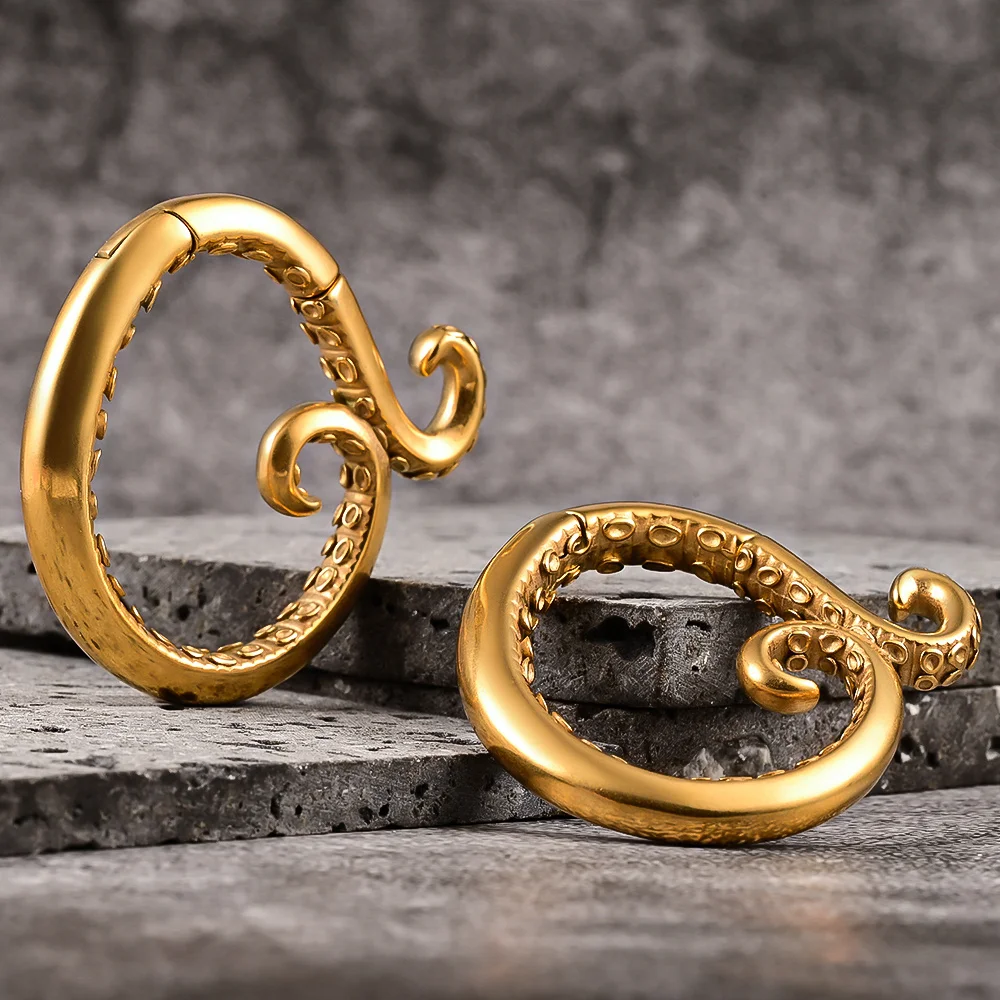 

Vanku 2PCS Cool Octopuses Ear Weights for Stretched Earlobe Stainless Steel Hanger Expander Piercing Gauges Body Jewelry