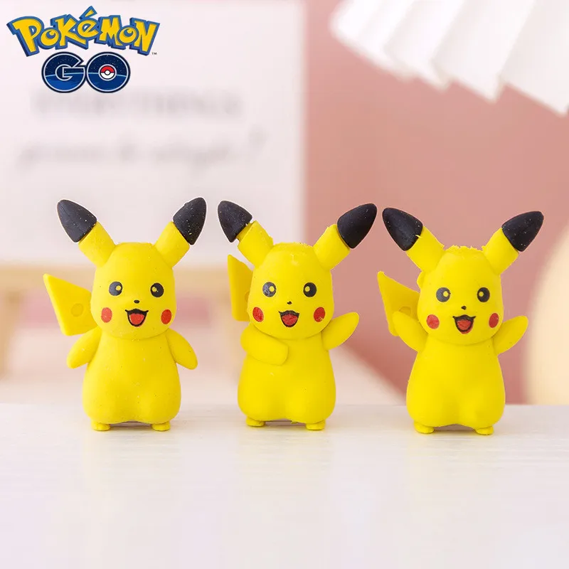 Покемон аниме фигурка ластик в форме Пикачу Pikachu Kawaii Съемный Детский Карандаш