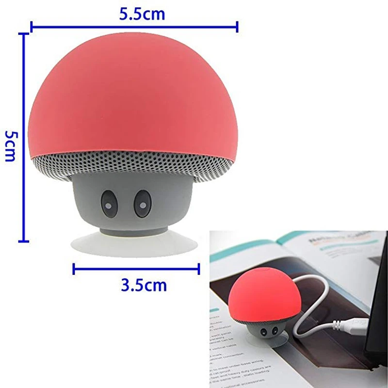 Portable Mini Speaker Wireless Silicone Bluetooth Speaker 3W Mushroom Louderspeaker Super Bass Phone Player Suction Cup Holder images - 6