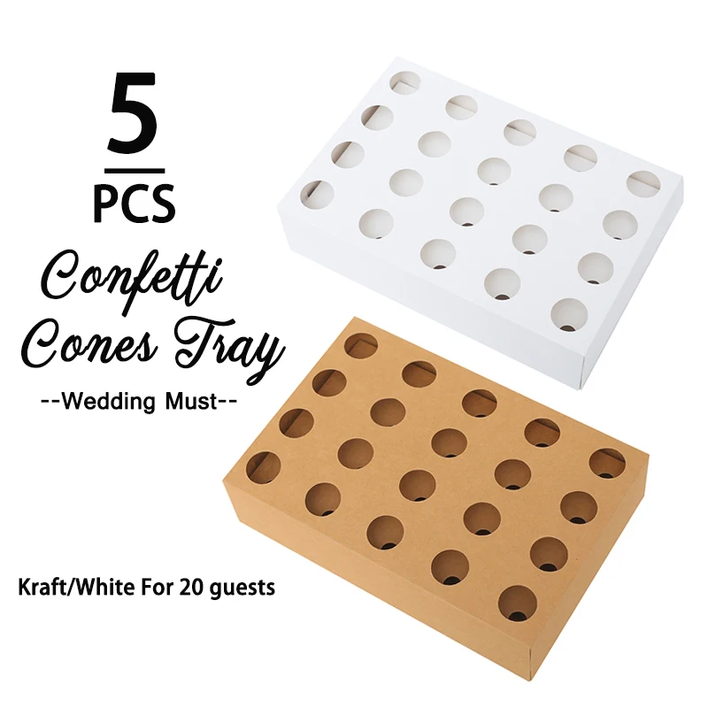 Держатель для конфетти, конуса FEESTIGO, натуральный конусы-конфетти, для свадебного украшения, белый, крафтовый, конусы-конфетти