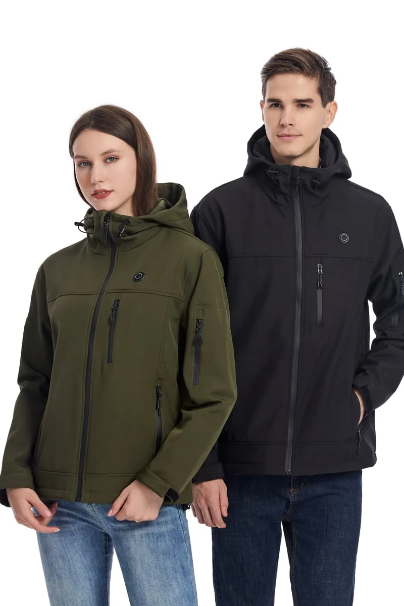 Куртка из софтшелла с подогревом для женщин мягкая толстовка зеленая