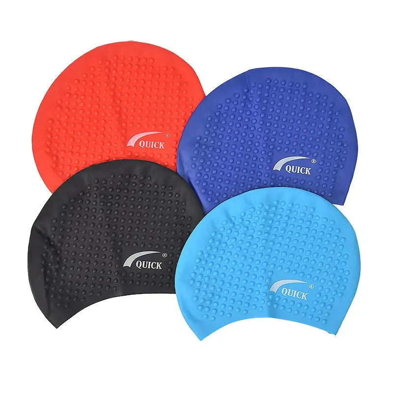 

New Style Women's Bubble Fashionable And Non Slip Silicone Ear Protection Swimming Diving cap