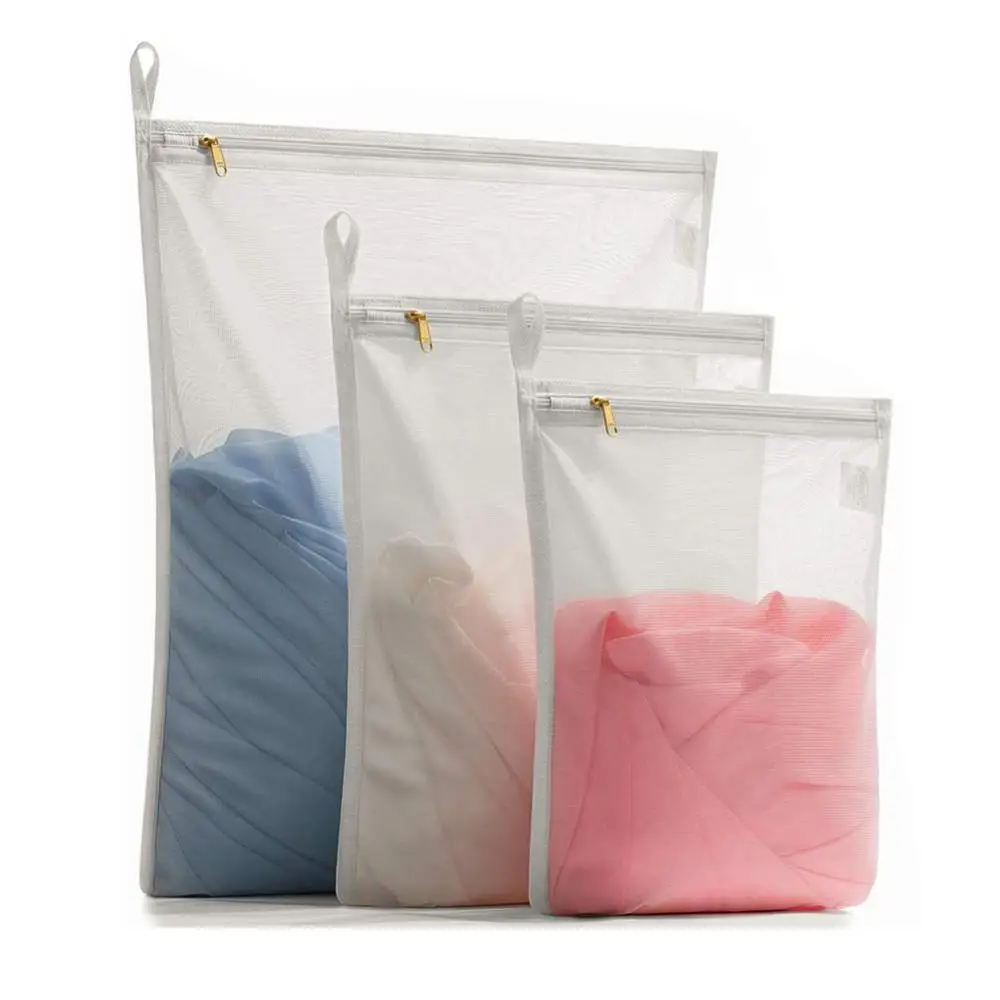 

Zippered Mesh Laundry Wash Bags Protection Net Foldable Thicken Delicates Lingerie Underwear Washing Machine Clothes