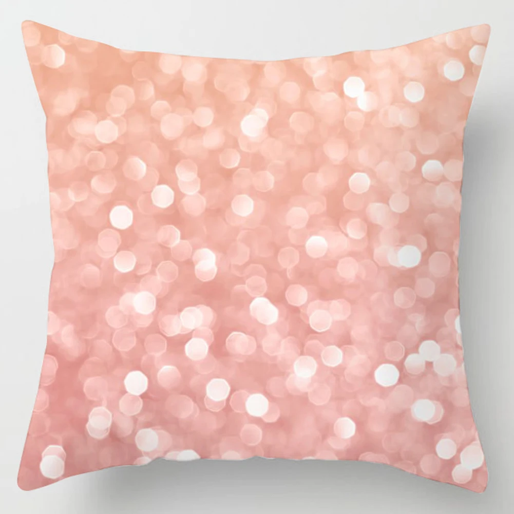 

1pc 45*45cm Peach Skin Pillowcase Pink Feather Pillowcase Decorative Sofa Cushion Case Bed Pillow Cover Home Textile