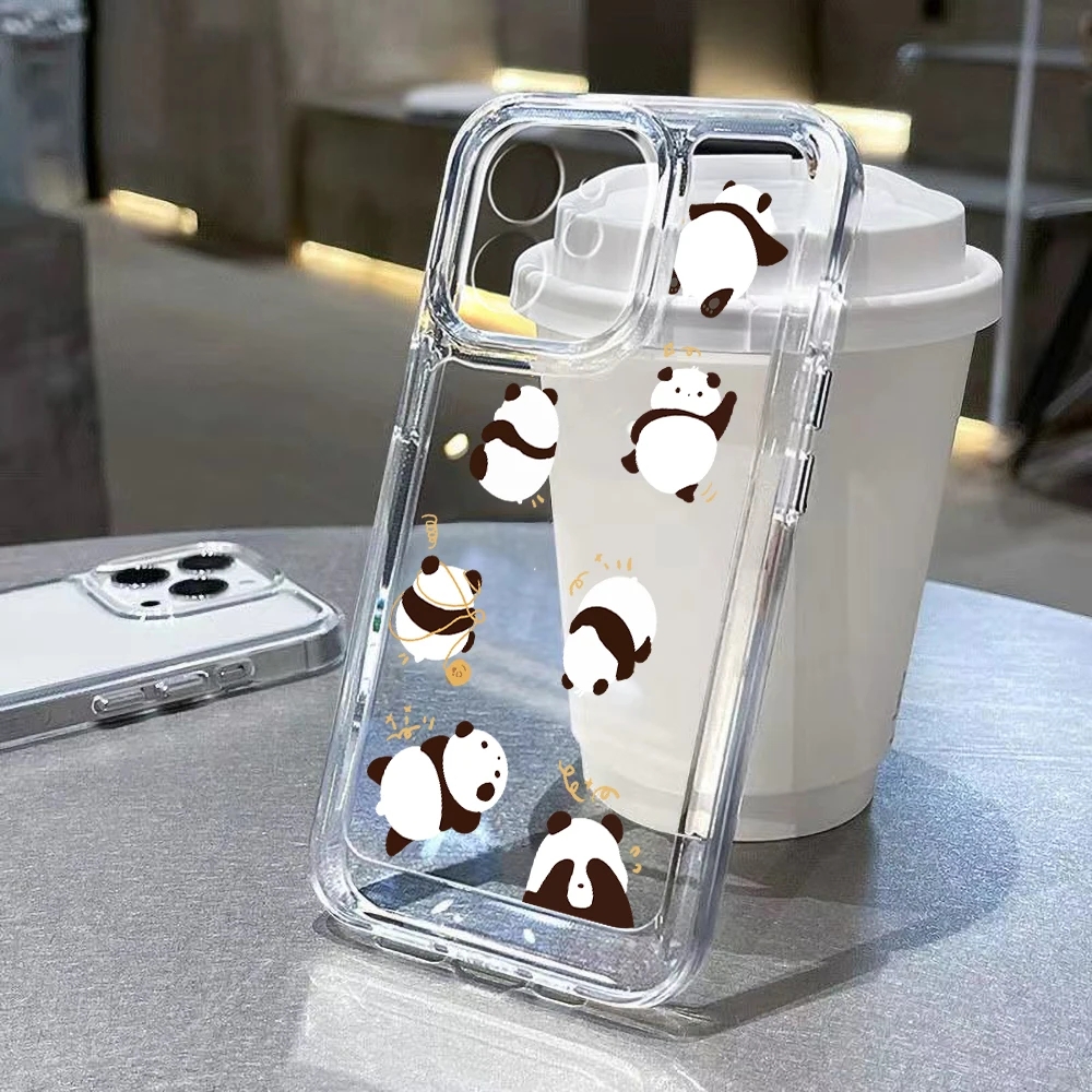 

Creative Bear Panda Animal Phone Case For iPhone 11 Case iPhone 12 13 14 Pro Max X XS Max XR 8 Shockproof Lens Protection Cover
