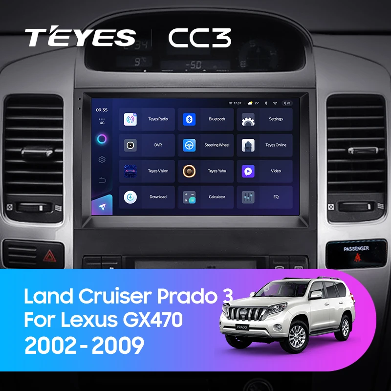 TEYES CC3 Штатная магнитола For Тойота Ленд Крузер Прадо J120 Лексус ЖХ 470 Toyota Land Cruiser Prado