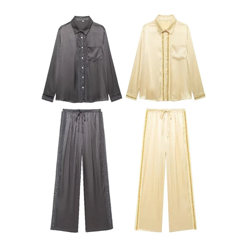 Женская модная Однотонная рубашка Koekop с украшением из бисера и винтажные женские