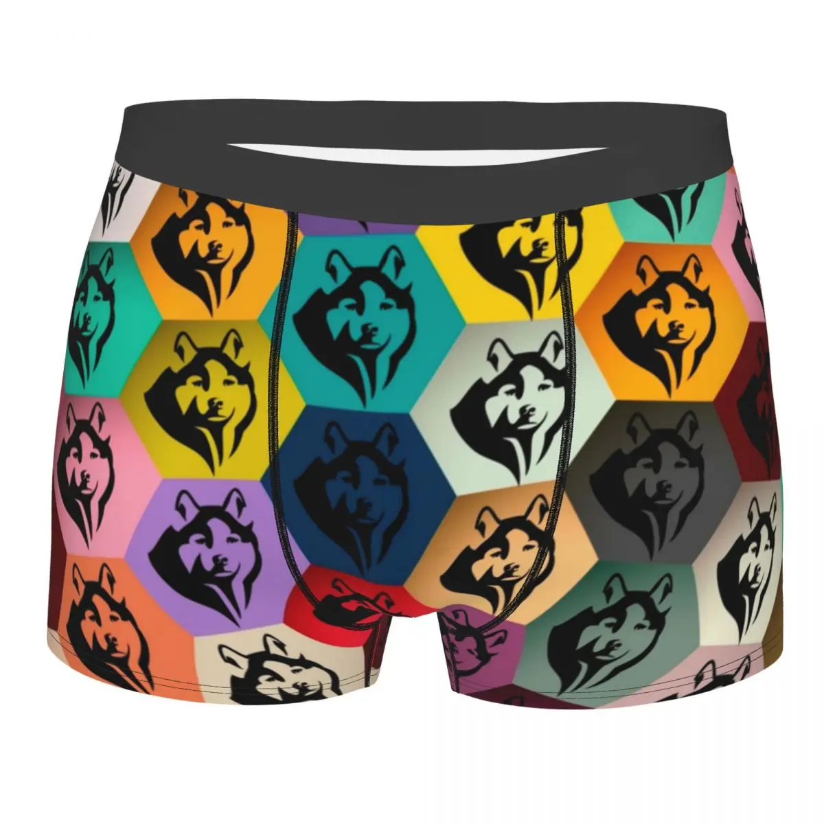 

Siberian Husky Dog Collage Men's Underwear Dogs Animal Boxer Briefs Shorts Panties Humor Underpants for Male Plus Size