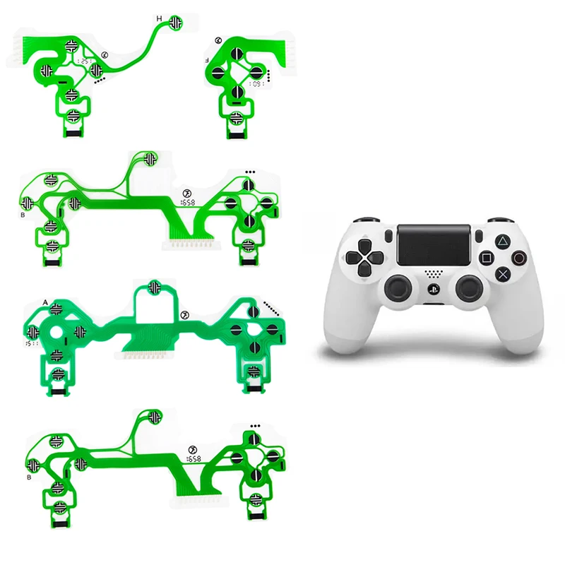 

Green Replacement Buttons Ribbon Circuit Board For PS4 Dualshock 4 Pro Slim Controller Conductive Film Keypad Flex Cable PCB