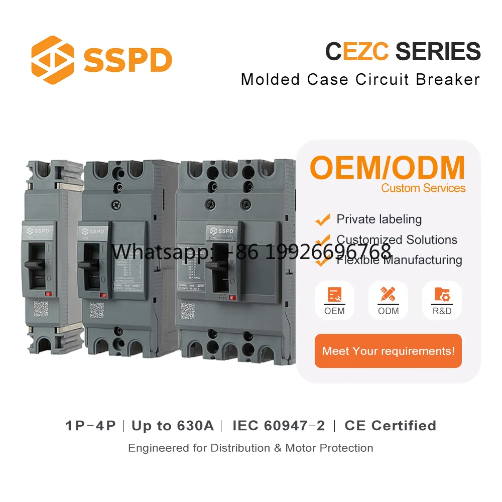 Фото Автоматический выключатель ISO9001 Approved SSPD Easypact CEZC100 3P в литом пластиковом корпусе, 690В, тепломагнитный, 100А, 3 фазы, 30кА, стационарный №1