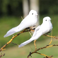 simulation white bird fake feather bird ornaments home gardening decorations props crafts garden decorations