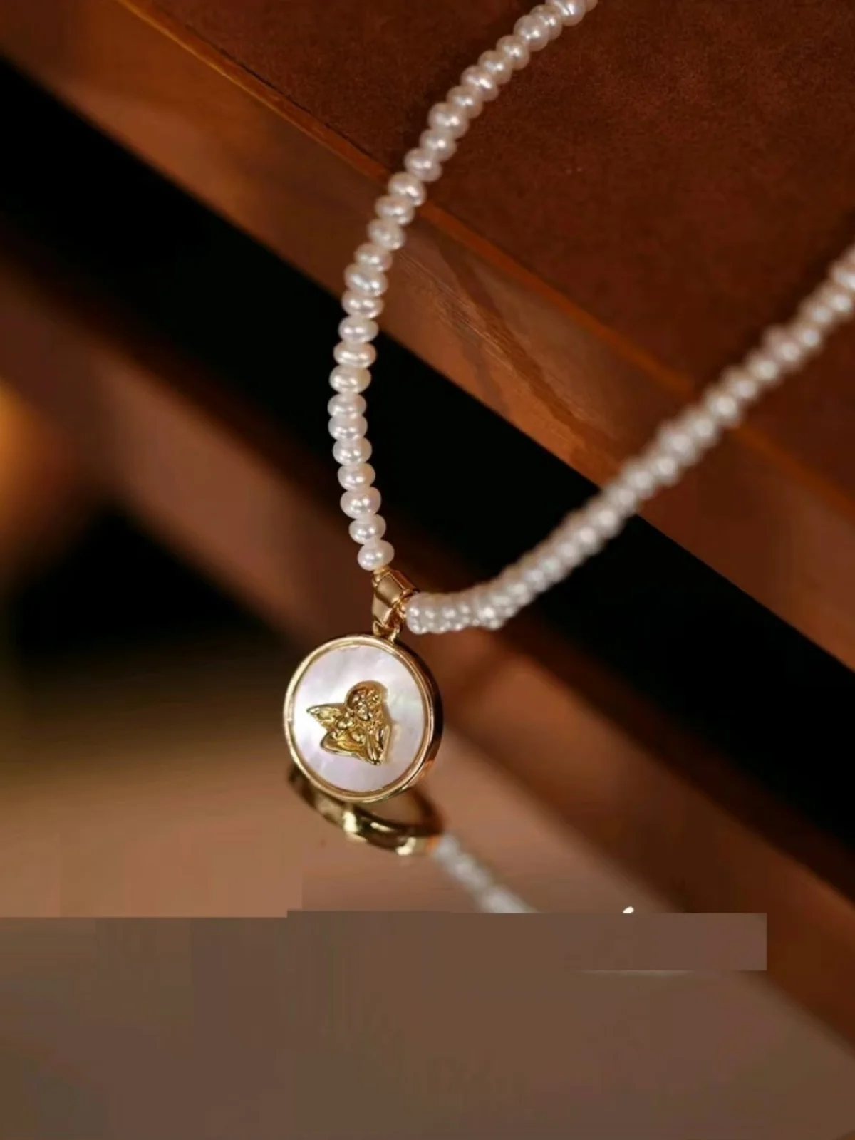 Ожерелье из натурального жемчуга элегантное легкое роскошное в стиле ретро