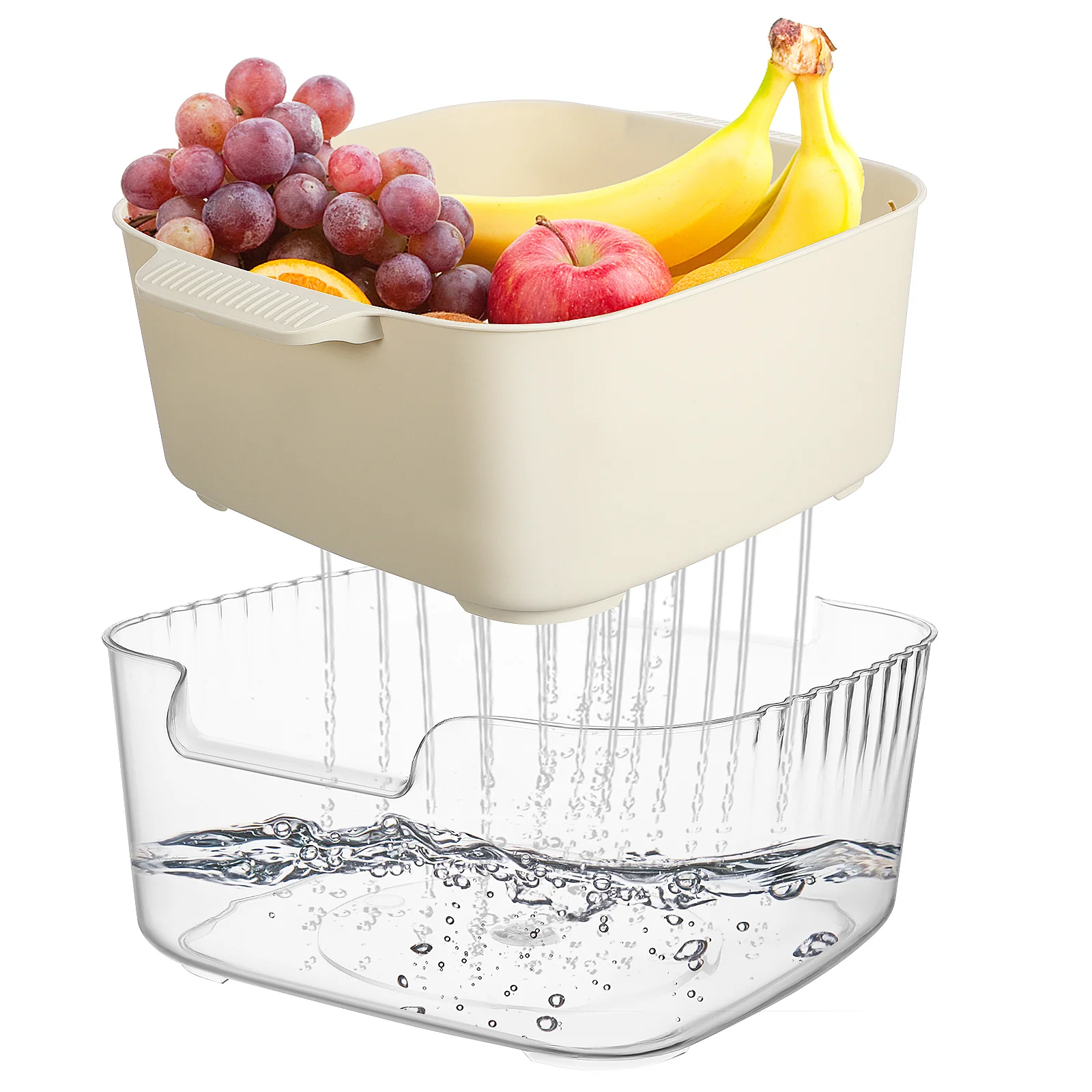 

Salad Drain Basket Strainers For Kitchen Fruit Washer Cleaner And Colanders & Food Dryer