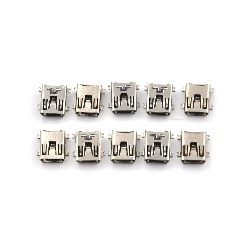 

10 шт./лот 5-контактный разъем Mini USB, гнездо для сиденья, Usb, четыре ножки, 5P, вставная пластина, разъем Mini Usb