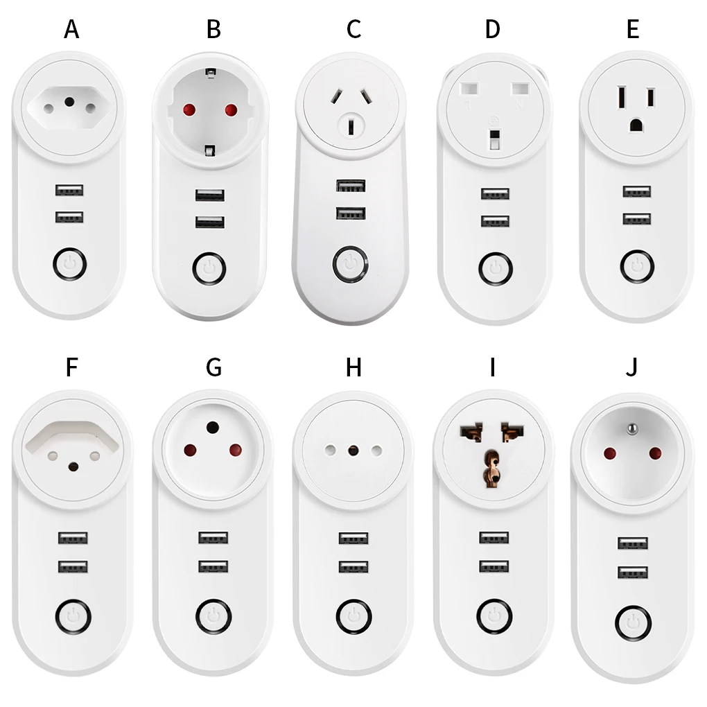 

Tuya USB Wifi Smart Plug EU UK US Israel BR AU FR Wireless Power Wifi APP Control Timer Charger Work for Alexa Google Home