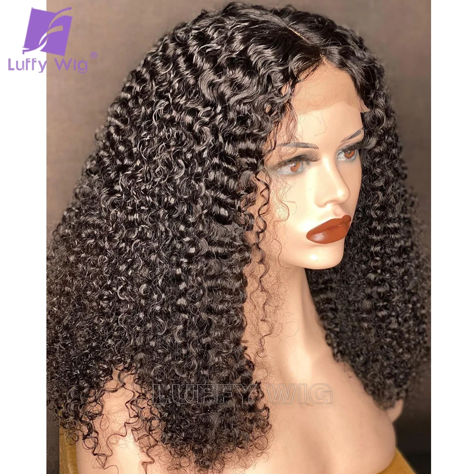 

Kinky Curly 13x6 Lace Front Human Hair Wigs Pre Plucked Glueless Fake Scalp Wig Brazilian Kinky Curly Lace Frontal Wig Luffywig