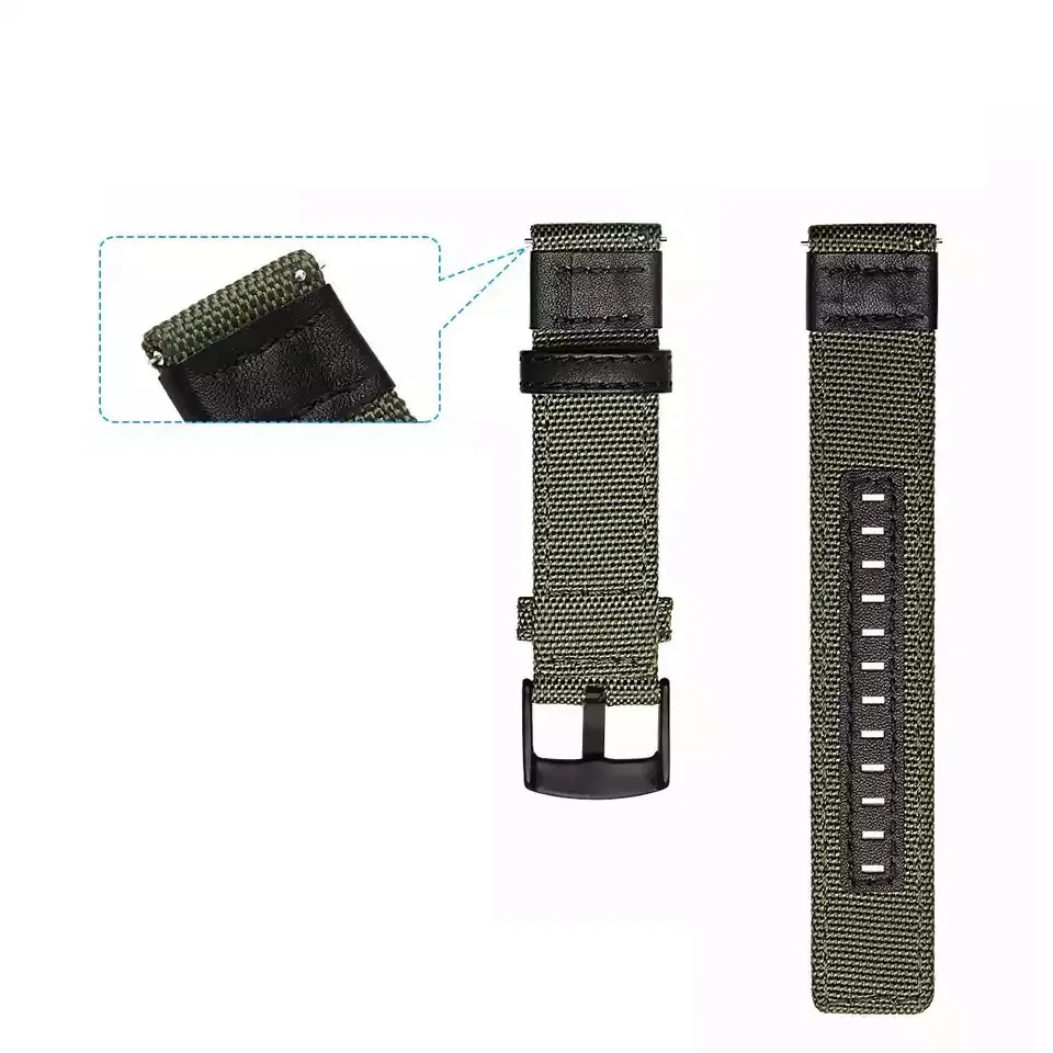 Leather Nylon Bracelet For Amazfit GTR 42 47mm Wrist Strap For Xiaomi Amazfit Pace/Stratos 1 2 3/GTR2/GTR 2e/GTS2 Mini Watchband