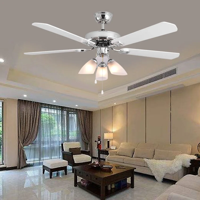 

Led Ceiling Fan Pendant Lamp Light Chandelier Art 52 inch modern living room simple household with electric