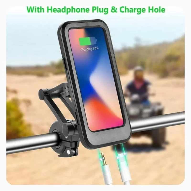 Tanie Obrót O 360 ° Wodoodporny Rowerowy Uchwyt Na Telefon Uchwyt Na Telefon Komórkowy Do Kierownicy Motocykla I Roweru Z TPU Touch