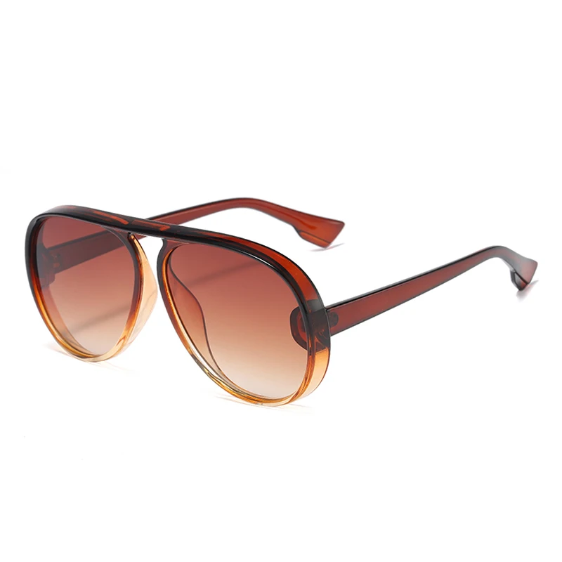 

2022 Vintage Oversize Pilot Sun Glass for Men Women Fashion Decorative Round Eyewear High Bridge Big Frame Uv400 Sunglasses