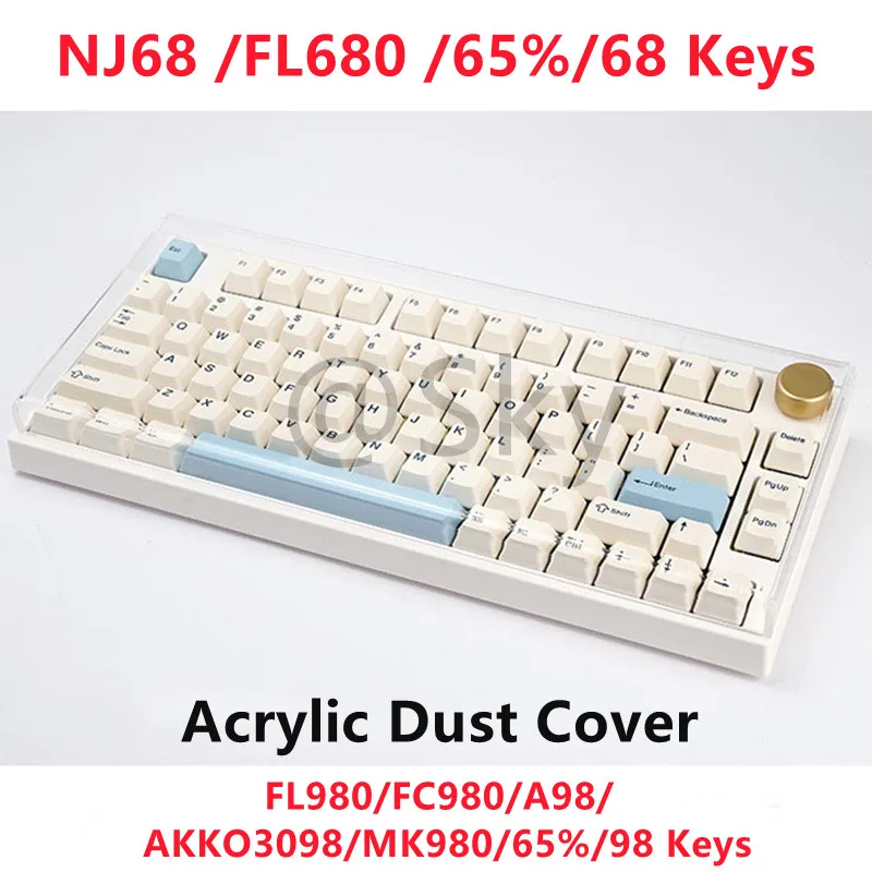 

Suitable For NJ68 /FL680 /FL980/FC980/A98/AKKO3098/MK980 Acrylic Dust Cover Air Cover Compatible 68 Keys 65% Keyboard