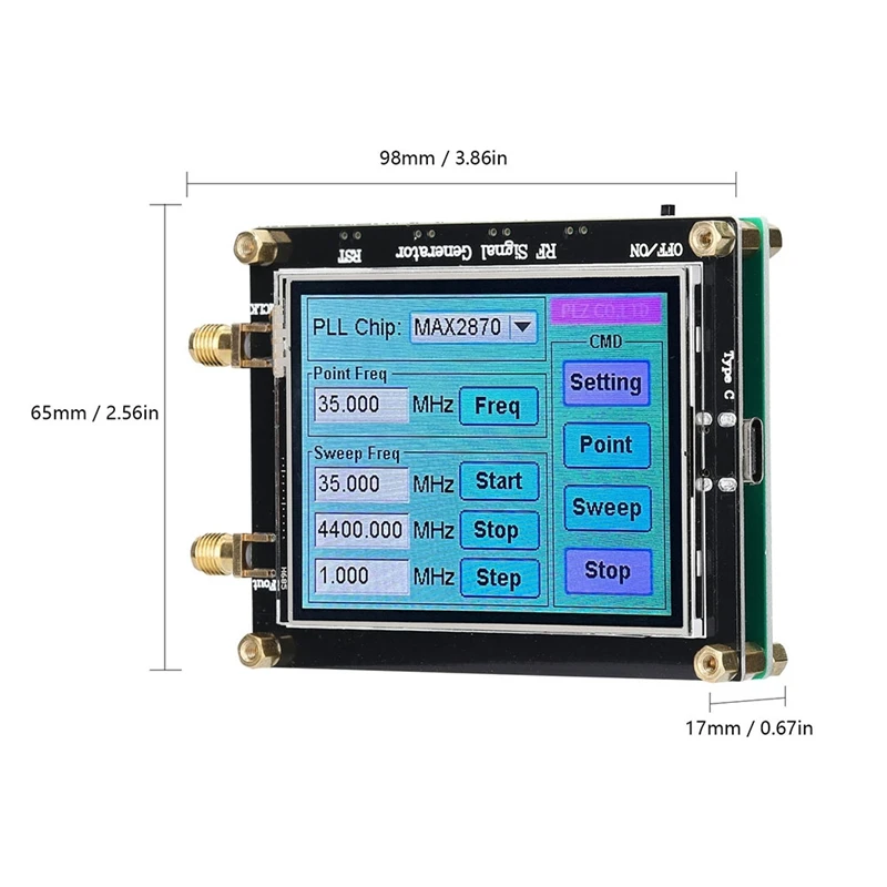Генератор сигналов MAX2870 частота 23 5-6000 МГц сенсорный экран радиочастота источник