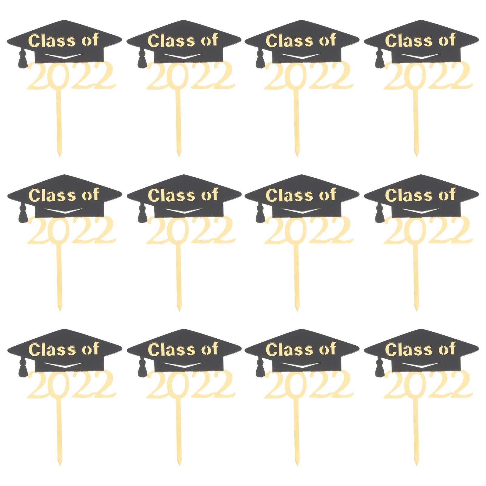 

12pcs Creative Graduation Cake Decors Party Cake Picks Cupcake Dessert Toppers