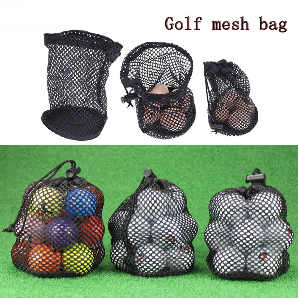 Sports Mesh Net Drawstring Pouch Golf Mesh Bag Golf Ball Bags Golf Storege Bag
