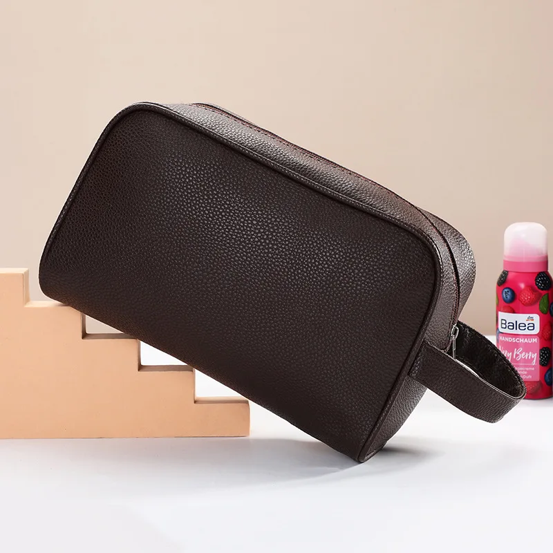 

Makeup Bag Men Travel Cosmetic Bag Zipper Makeup Bags Cosmetics Organizer Storage Pouch Travel PU Leather Toiletry Bag Neceser