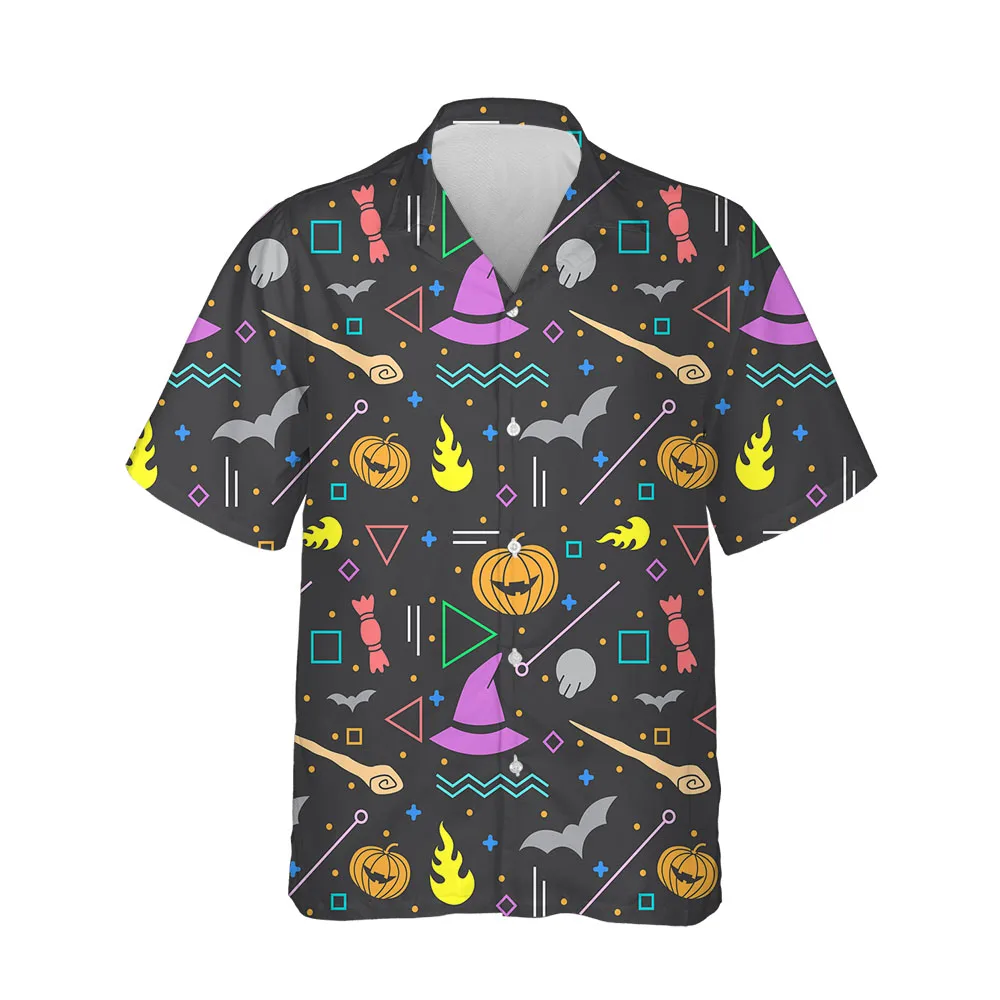Jumeast 3D Halloween Festival Clothing Blouses Casual Breathable Mens Hawaiian Shirt Short Sleeve Fashion Streetwear Men Shirt