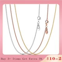 female fashion 2022 new hot sale silver color necklace classic cable chain rose gold necklace for women jewelry anniversary gift
