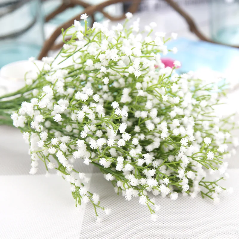 

50 Head 62cm Baby Breath Artificial Flowers Plastic Gypsophila DIY Bouquet Arrangement Wedding Home Decor Flowers Artificial
