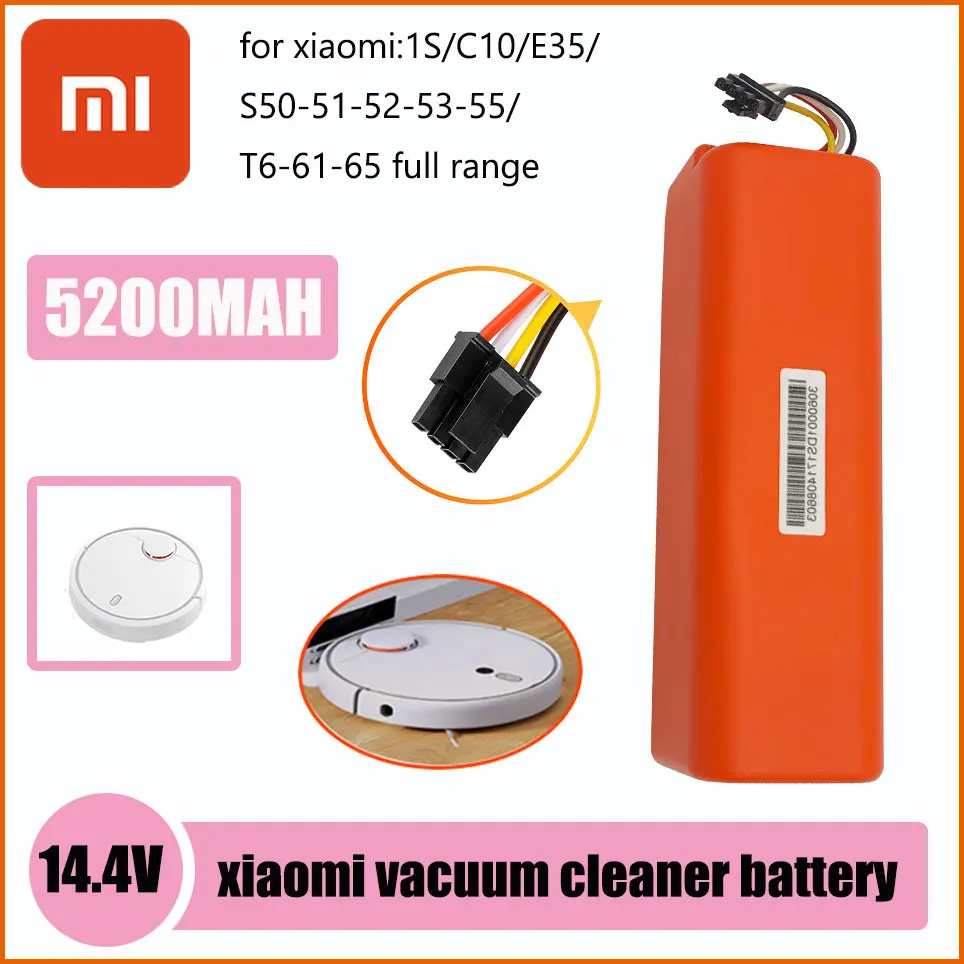 

Сменный аккумулятор для робота-пылесоса Xiaomi Robot RoborockS50 S51 s55, 14,4 В, 5200 мАч, запасные части