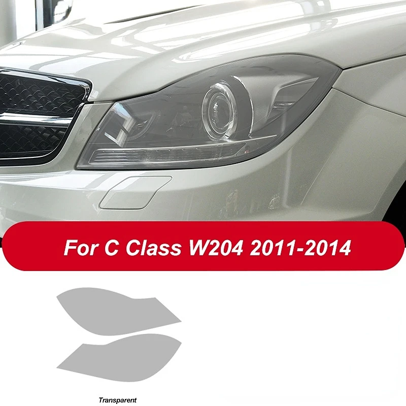 

2 шт. Защитная пленка для автомобильных фар Прозрачная черная наклейка из ТПУ для Mercedes Benz C Class W204 C63 AMG 2011-2014 Аксессуары