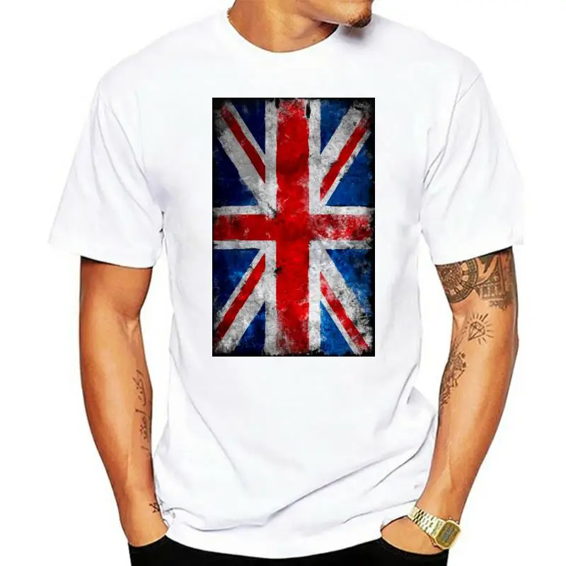 

British Flag Tshirt Men Union Jack Tshirts Print Vintage Shirts Guys O Neck T-Shirt Summer Tees Short Sleeve New Cotton Clothing