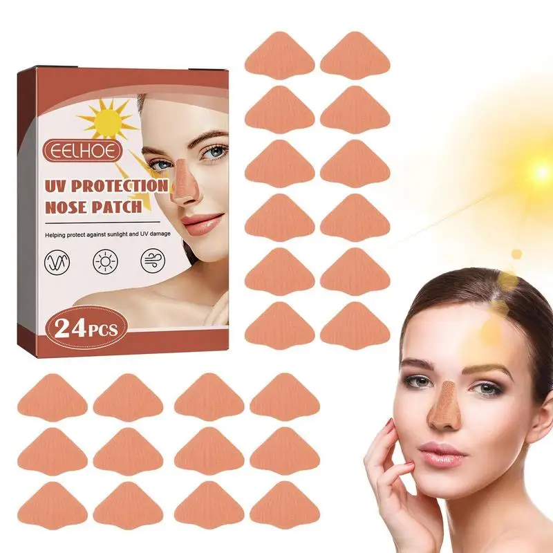 

Sun Protection Nose Patch 24pcs Sun Screen Soft Cotton Cloth Patches Sun Nose Guard Sun Protection Nose Patch UV Nose Sun