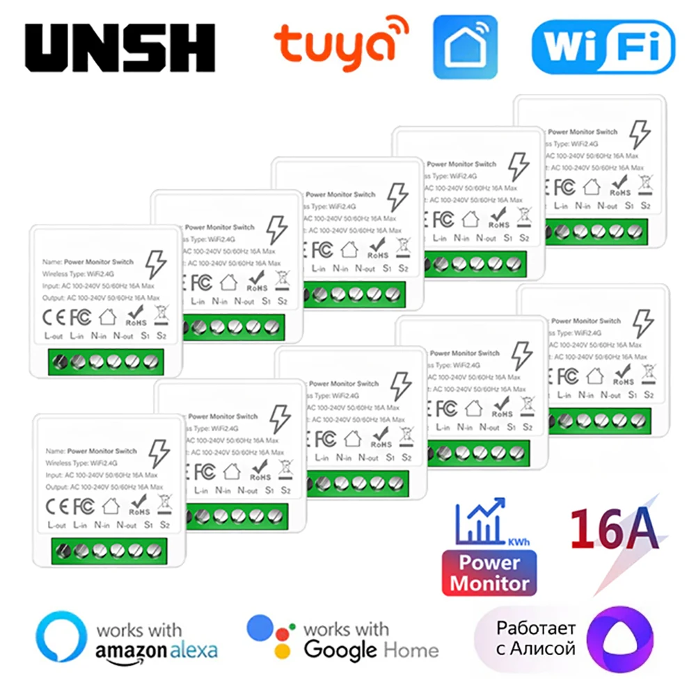 

Смарт-выключатель Tuya 16 А с поддержкой Wi-Fi