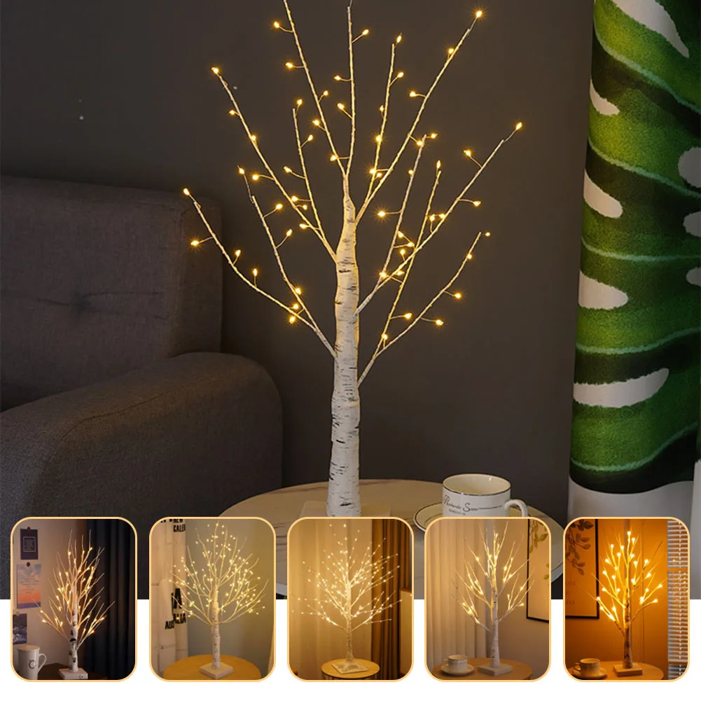 

LED Glowing Tree Light Atmosphere Props Tabletop Decor Tree Lamp Battery Powered Holiday Supplies Scene Layout for Home Bedroom