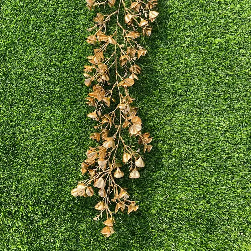 

Искусственный Золотой искусственный цветок из ротанга эвкалипт искусственная лоза утренняя слава свадебное украшение для сада настенный ...