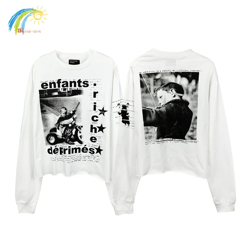 Уличная одежда большого размера белая футболка Enfants Riches Deprimes с длинными рукавами