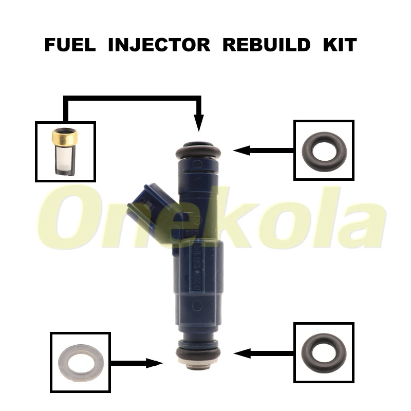 

Fuel Injector Service Repair Kit Filters Orings Seals Grommets for 04-07 Focus MERCURY MAZDA 2.0L 2.3L 05-08 3M6G-BA 0280156162