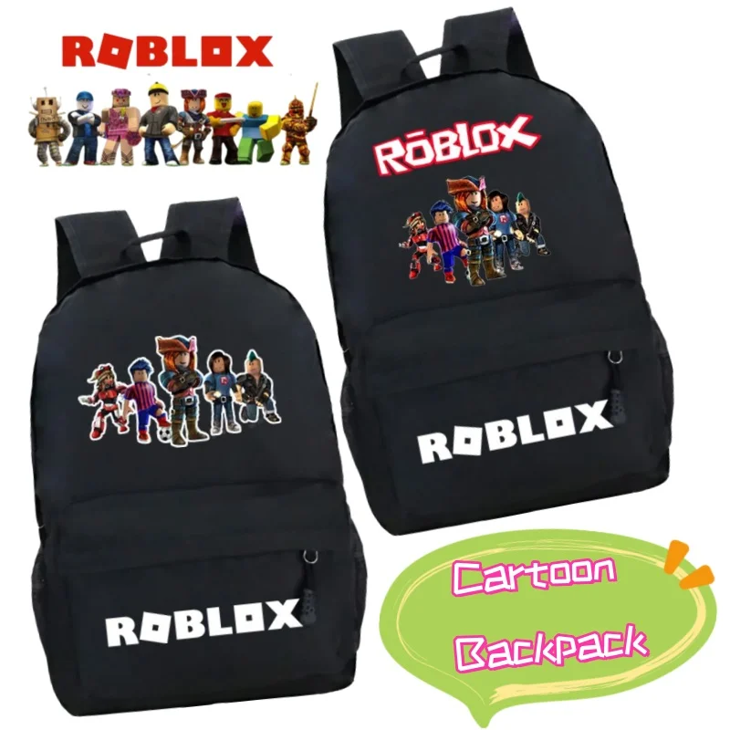Фото Новая креативная личность Roblox, большая вместительная портативная сумка для компьютера для мальчиков и девочек, портативный студенческий рюкзак с героями мультфильмов аниме №1