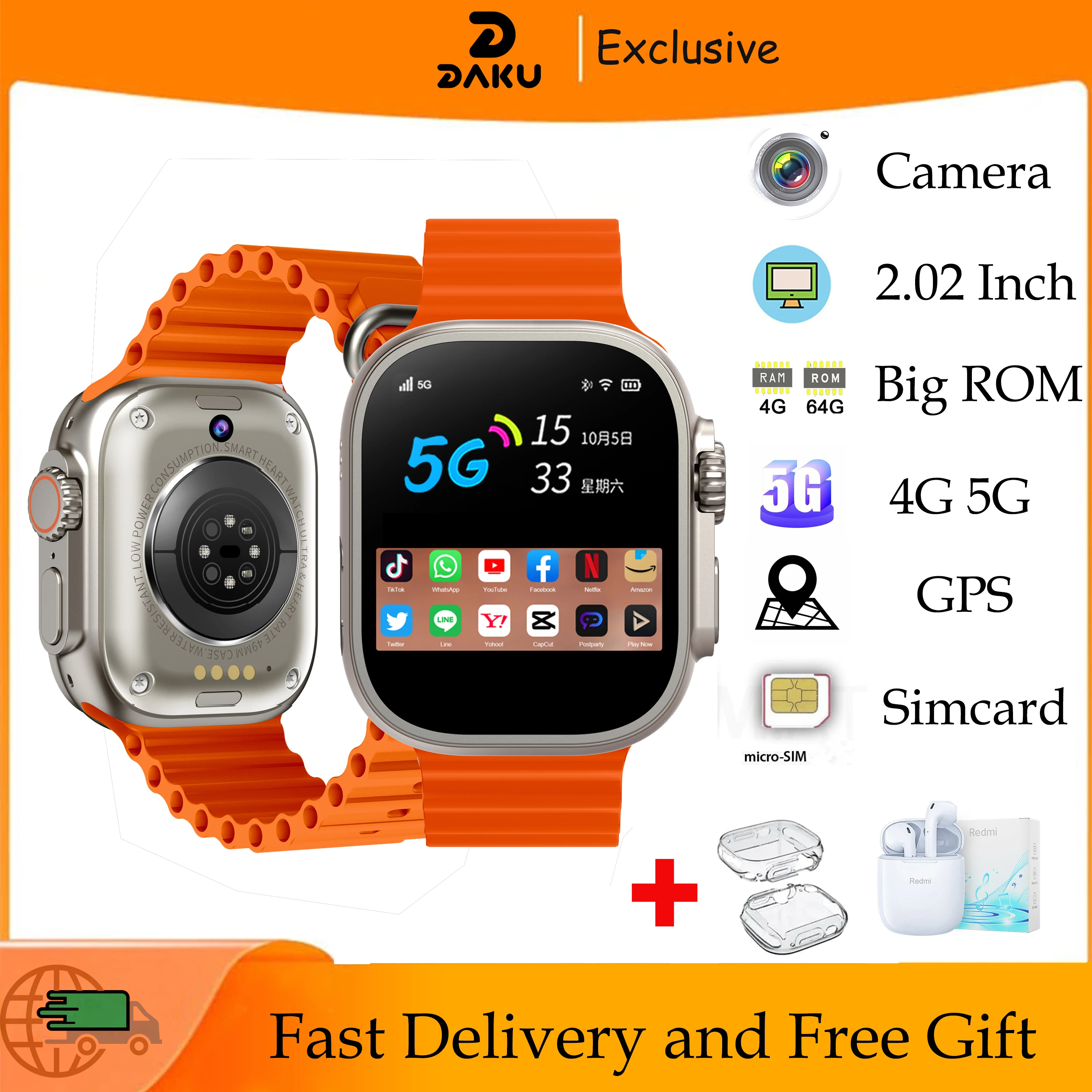 

Новинка оригинальные умные часы Hello Watch 4 ОЗУ 4 Гб ПЗУ 64 Гб 2,02 дюйма 4G телефон GPS SIM-карта Компас Wi-Fi умные часы серии 8