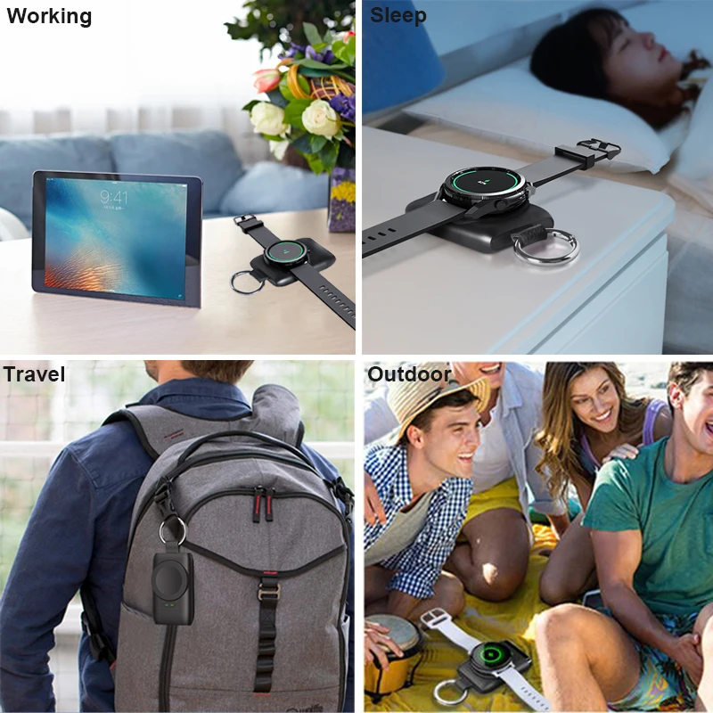 for galaxy watch 4 charger type c wireless charging dock for samsung galaxy watch 3 active 2 1400mah power bank portable magneti free global shipping