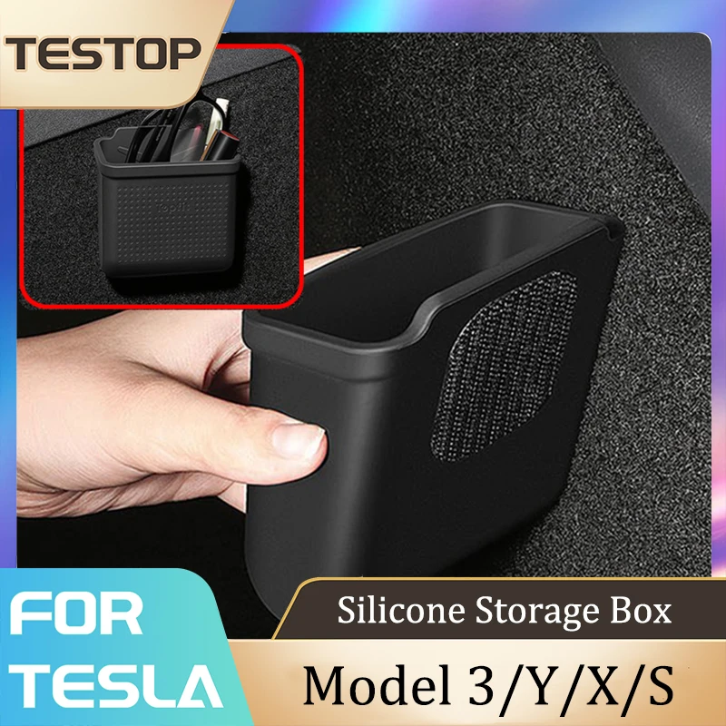 

Silicone Storage Box Hidden For Tesla Model 3/S/X/Y Easy Install Bag Paste Auto Interior Accessories For Tesla Model 3/S/X/Y