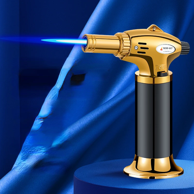 

High Temperature Resistance 1300 Degrees Celsius Wind Proof Flameproof Spray Gun Direct Blue Flame Lighter Kitchen Cigar Igniter