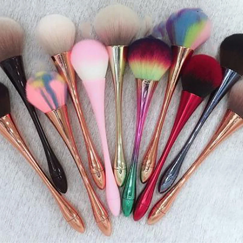 

1Pcs Professional Nail Powder Brush Laser/Rose Gold Nail Make Up Brush Soft Comfortable Nail Dust Brush 3 Kinds Manicure Brush